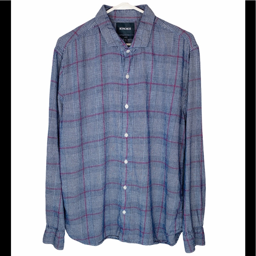 BONOBOS Slim Fit Men’s XL Long Sleeve Shirt Blue